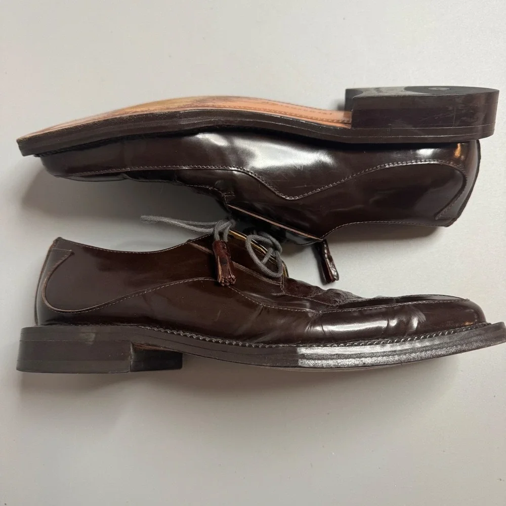 Florsheim Barletta Mens 10 D Brown Ostrich Print Tassel Oxford Shoes